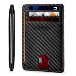RUNBOX Slim Minimalist Front Pocket RFID Blocking Leather Wallets for Men and Women Card Holder Wallets Gifts for men
