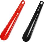 Sarmyarc Shoe Horn,2 Pack Plastic Shoe Horns, 10.3 Inches – Shoe Horns for Men, Women,Seniors& Kids Portable for Travel Use (Red/Black)