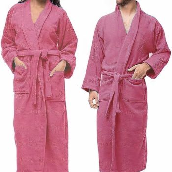100% Cotton Shawl Collar Bathrobe for Women & Men – Terry Cloth, Lightweight Plush Long Spa & Hotel Luxury Robe