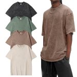 Eiscntd Men’s Oversized T-Shirts Heavyweight Cotton Vintage Washed Loose Fit Unisex Baggy Tee Shirts
