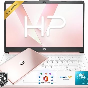 HP 14″ Essential Laptop | Copilot AI | Intel Processor | 64GB SSD + 1TB Cloud Storage | Microsoft 365 | Windows 11 | Fast Charge | Long Battery Life | Thin & Portable