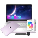 HP Stream 14″ HD Laptop with AI Copilot for Student & Business, Intel Processor N150, 4GB RAM, 1.12TB Storage (128GB UFS + 1TB Docking Station), 1 Year Office 365, Wi-Fi 6, Win…