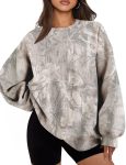 MSBESYOR Camo Sweatshirt for Women Mens Oversized Fleece Camouflage Maple Leaf Crewnecks Pullover Tops Hunting Hoodies