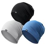 QINGLONGLIN Cooling Skull Cap Sweat Wicking Breathable for Men Women 3 Pack | Lightweight Quick Dry Beanie & Helmet Liner, Stretch Non-Slip Fit Under Hard Hat, Construction Gym…