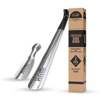 2 Pack Metal Shoe Horn Long Handle for Seniors – 16.5″ Extra Long Shoe Horn for Seniors, 7.5″ Travel Shoes Horns for Men, Women, and Kids – Shoehorn Long-Handle, Shoes Spoon,…
