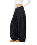 Baggy Jeans for Women Men High Waisted Barrel Pants Casual Outfits | Baggy Jeans,Cargo Denim Pants,Wide Leg Pant,High Rise,Big Side Pockets,Oversized Style,Streetwear Clothes