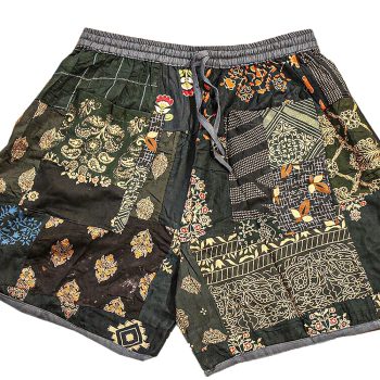 Ethinic Craft Hub Unisex Boho Bohemian Hippie Rayon Patchwork Festival Shorts One Size Elasticated Waist Comfy Shorts