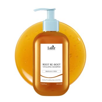 LA’DOR Root Re-Boot Vitalizing Shampoo (Propolis & Citron), 11.83 Fl Oz | Korean scalp care shampoo with propolis and citron to moisturize dry, rough scalp