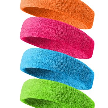 Tanluhu Sweatbands Sport Headbands for Men & Women,Terry Cloth Sweat Band for Tennis, Running, Basketball, Working Out, Exercise- Athletic Sweat Cotton Headband Outdoor